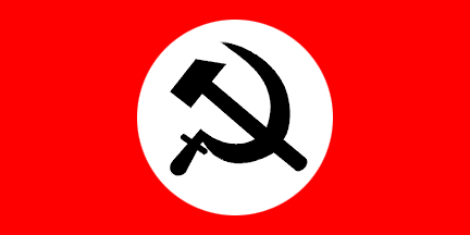 Red flag with hammer and sickle, ratio 1:2